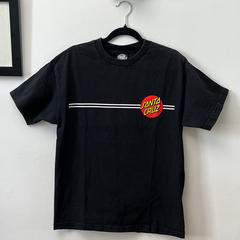 Santa Cruz classic black & white dot logo tee